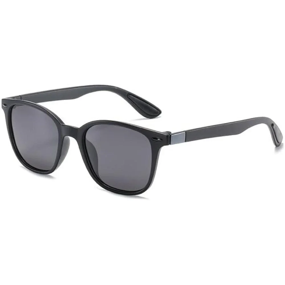 Mens Black 80's 90's Sunglasses Polarized UV Protection Square Frame Eyewear New